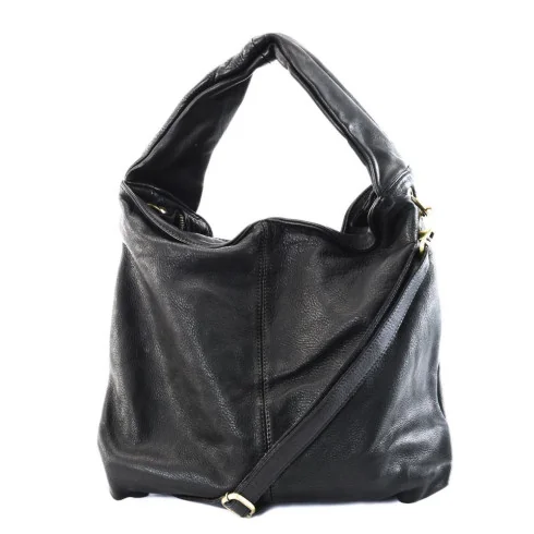 Sac cabas mode femme en cuir vintage souple délavé made in Italy bandoulière amovible ajustable kaki foncé haut de gamme