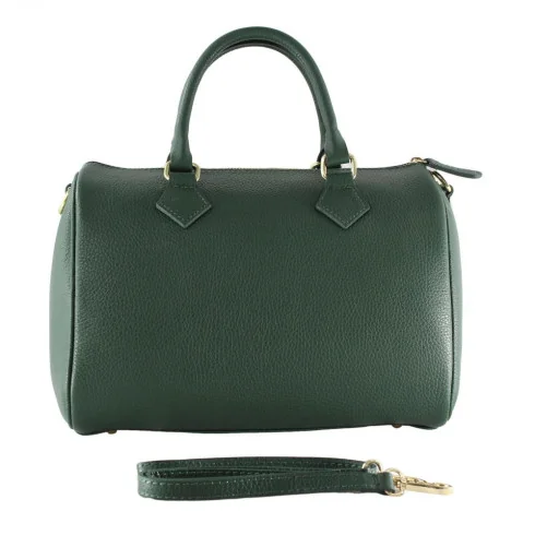 Sac à main femme haut de gamme en cuir italien porté main épaule et bandoulière vert émeraude sac tendance