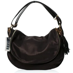 Sac tendance femme en cuir italien lisse porté épaule avec bandoulière réglable noir sac bandoulière