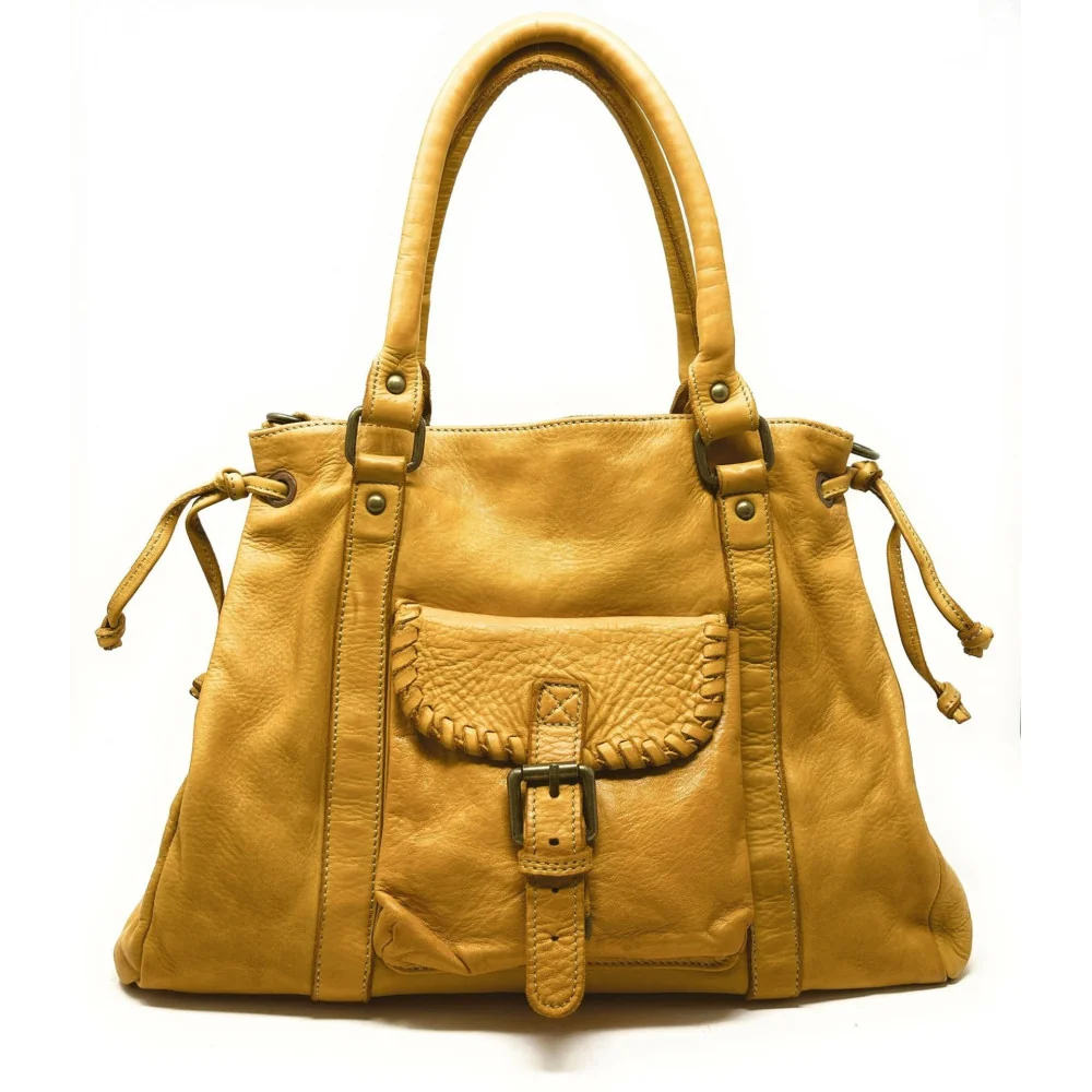 Sac en clearance cuir jaune moutarde