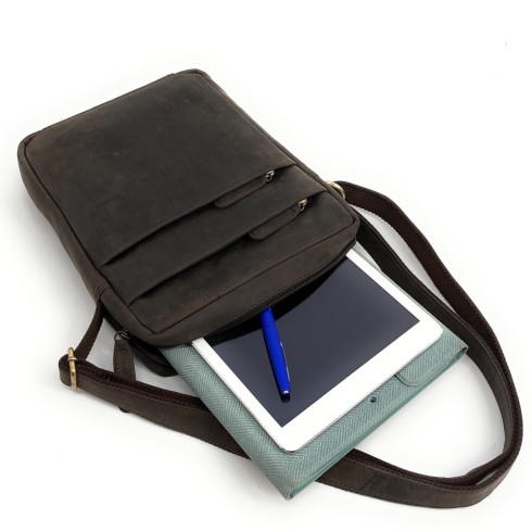 Sacoche de ipad tablet en cuir sacoche portable femme homme noir