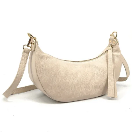 Sac à main tendance femme en cuir porté épaule avec bandoulière amovible beige sac hobo