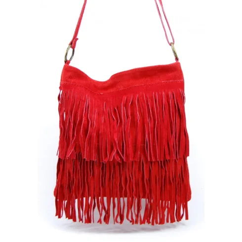 Sac bandoulière femme en cuir nubuck porté épaule avec bandoulière ajustable rouge clair sac tendance