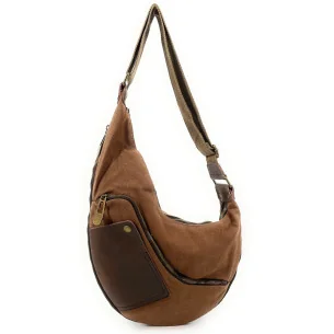 Sac besace holster homme porté poitrine dos ou côté camel foncé sac très tendance