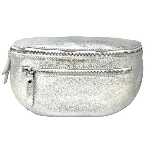 Sac banane femme tendance en cuir italien pur cuir de vachette porté épaule et de travers or pale