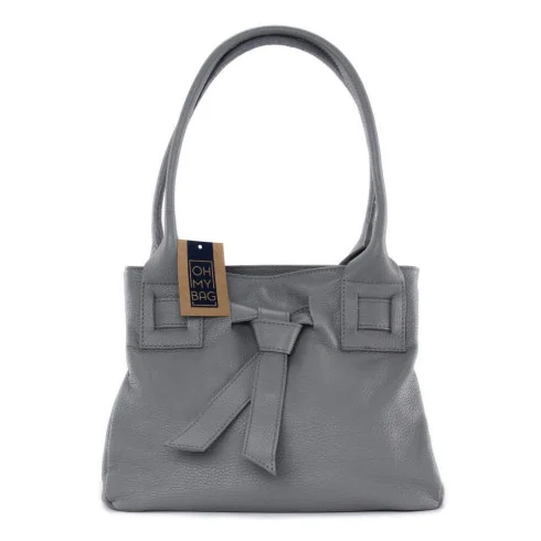 Sac à main femme tendance en cuir grainé Italien porté épaule marron foncé sac trapèze