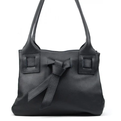 Sac à main femme tendance en cuir grainé Italien porté épaule marron foncé sac trapèze