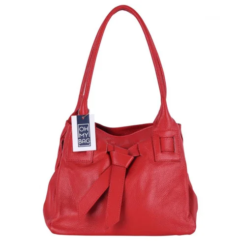 Sac à main femme tendance en cuir grainé Italien porté épaule marron foncé sac trapèze