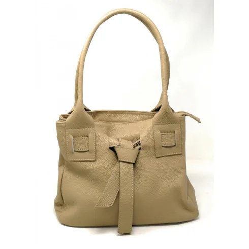 Sac à main femme tendance en cuir grainé Italien porté épaule marron foncé sac trapèze