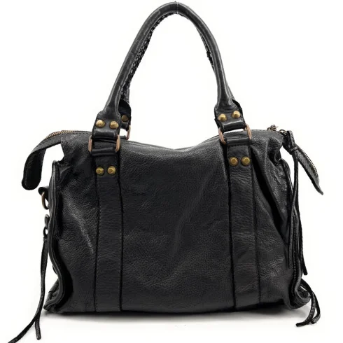 Sac a main porte epaule en cuir vintage STORM ROCK