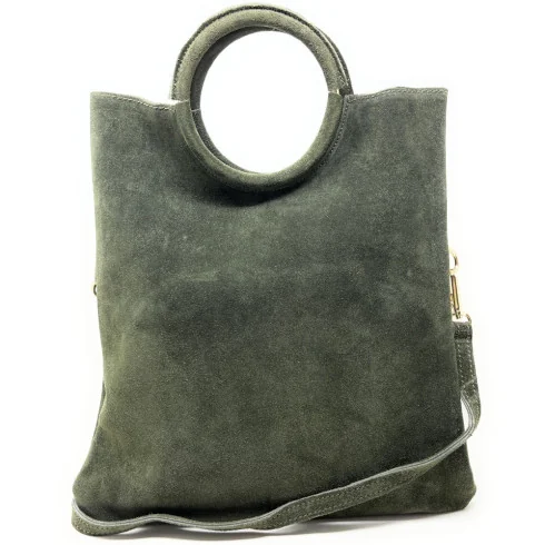 Sac à main tendance femme en cuir nubuck italien porté main et épaule brique