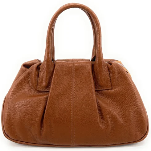 Grand sac élégant en cuir grainé rouge clair pour femme fabriqué en Italie avec bandoulière amovible