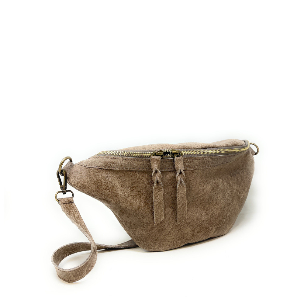 Sac banane femme  Sac banane à bandoulière en cuir grainé LILOU