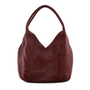 Sac à main femme en cuir italien pur cuir de vachette porté épaule rouge foncé sac hobo très tendance