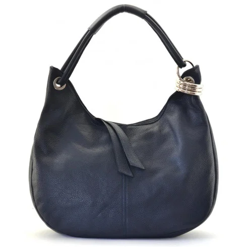 Sac à main femme en cuir grainé porté épaule bleu foncé sac tendance