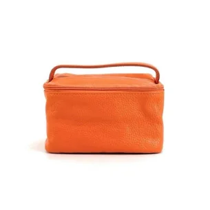 vanity trousse de toilette cuir voyage orange