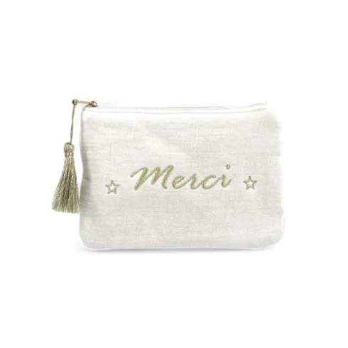 Pochette trousse en coton femme mode vert intense