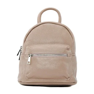 sac à dos tendance en cuir grainé italien pur de vachette rose