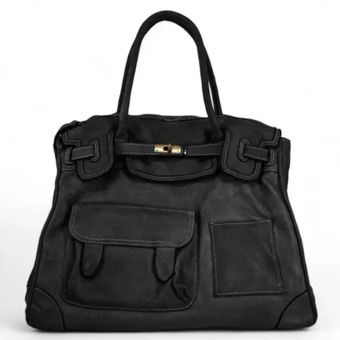 sac à main cabas camel tendance pour femme en cuir vintage souple