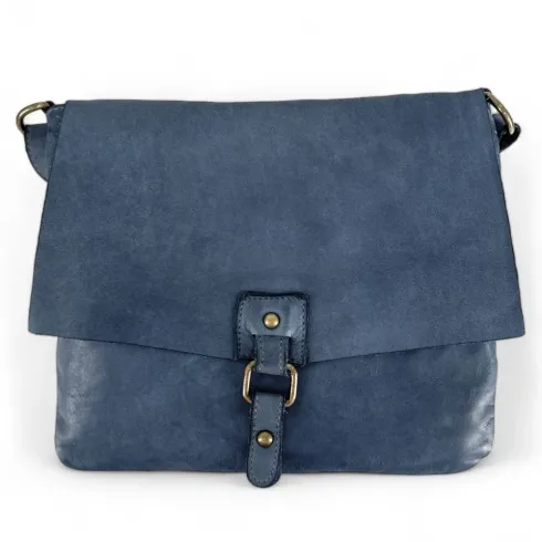 Sac à main bandoulière besace messager cuir vintage délavé bandoulière fixe et ajustable mode femme noir