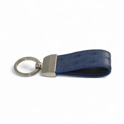 porte clé made in France bleu denim en cuir d'exception