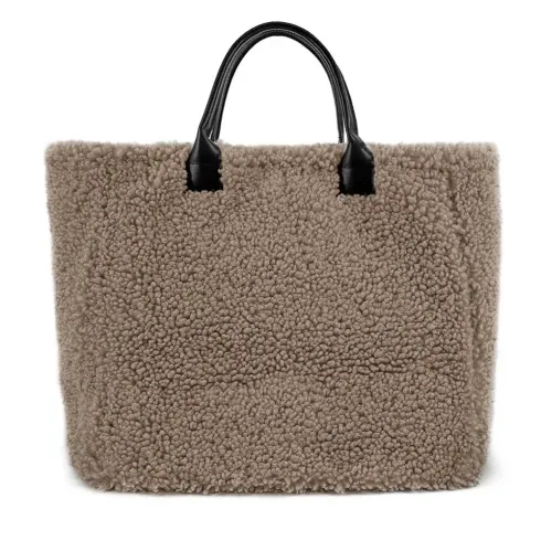 Sacs à main femme | Sac cabas peluche et cuir GRAND PILOU