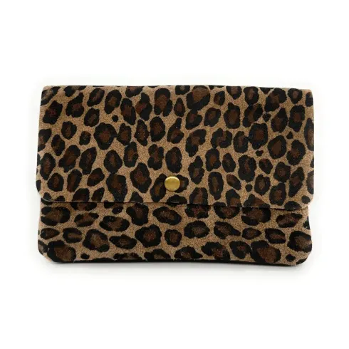 Sacs Femme | Sac pochette en cuir nubuck à motif MAELIA JUNGLE