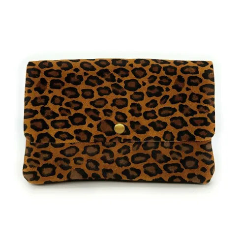 Sacs Femme | Sac pochette en cuir nubuck à motif MAELIA JUNGLE