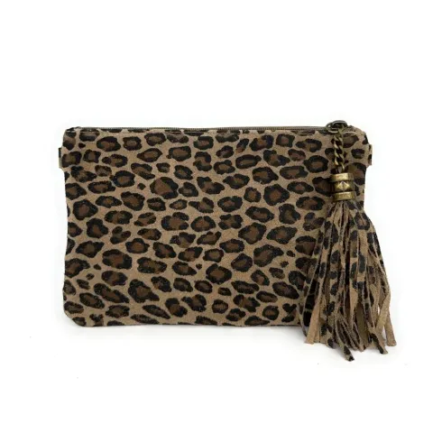 Sacs Femme | Sac pochette en cuir nubuck à motif MORGANE JUNGLE