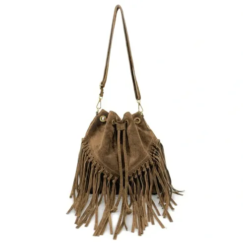 Sac Femme Tendance | Sac bourse en cuir nubuck APONI