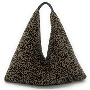 maxi sac hobo en tissu à motif pour femme imprimé léopard