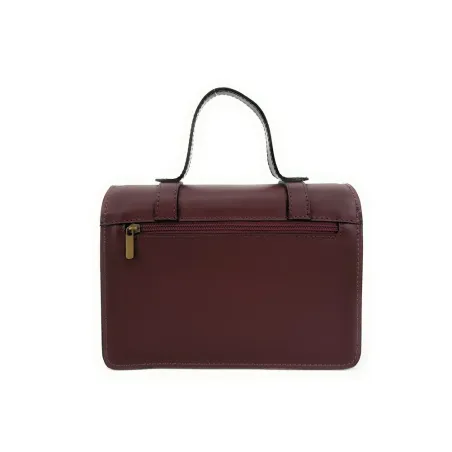 sac à main cartable rouge bordeaux pour femme en cuir