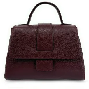 mini sac en cuir femme porté main avec bandoulière rouge bordeaux