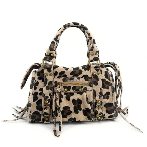 Sacs Femme | Mini-sac en cuir nubuck léopard SANDSTORM MINI LEO