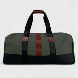 Sacs de Voyage Homme | Sac de voyage en tissu kaki et cuir Riccardo A