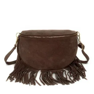 Sacs Banane Femme | Sac banane en cuir nubuck à franges LOU RODEO