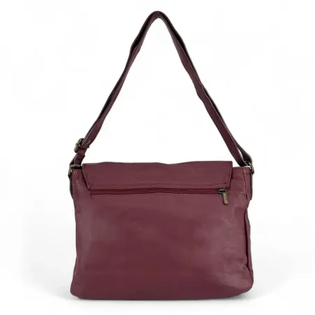 Sac cartable femme | Sac bandoulière en cuir lisse BUFFALO