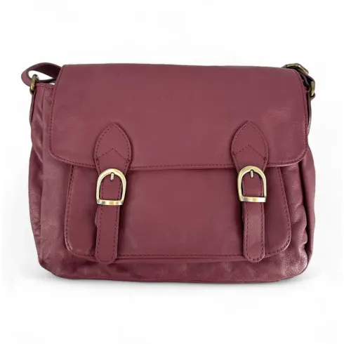 Sac cartable femme | Sac bandoulière en cuir lisse BUFFALO