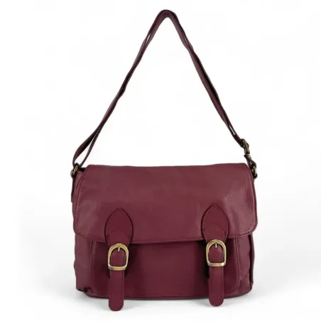 Sac cartable femme | Sac bandoulière en cuir lisse BUFFALO