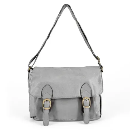 Sac cartable femme | Sac bandoulière en cuir lisse BUFFALO