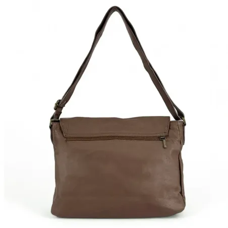 Sac cartable femme | Sac bandoulière en cuir lisse BUFFALO