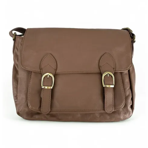 Sac cartable femme | Sac bandoulière en cuir lisse BUFFALO