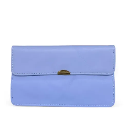 Porte-monnaie mode femme en cuir lisse italien porté main noir pochette tendance