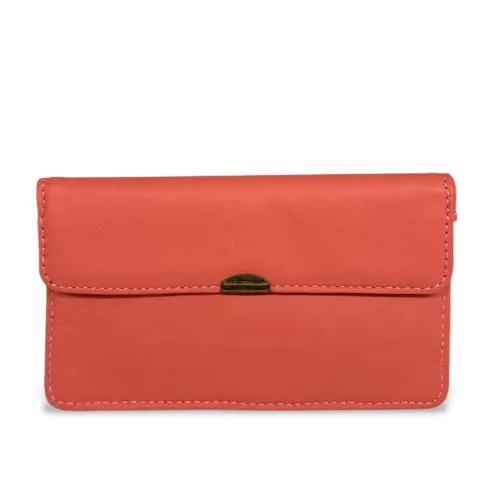 Porte-monnaie mode femme en cuir lisse italien porté main noir pochette tendance