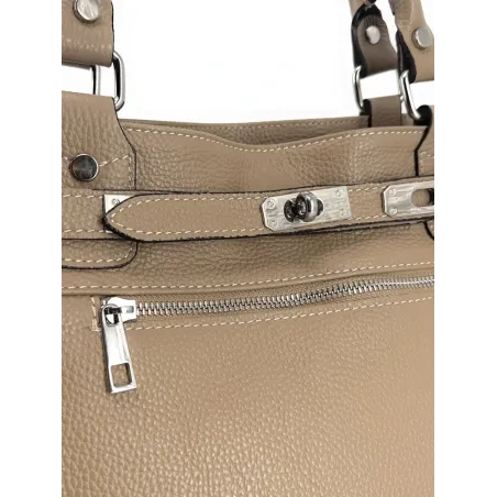 sac de cours en cuir grainé pur vachette femme fabriqué en Italie