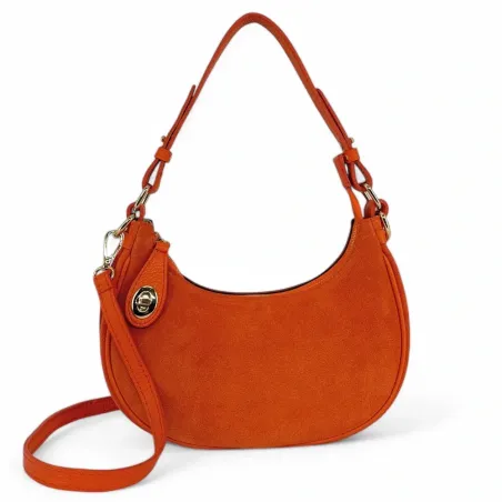 sac à main en cuir italien pur vachette orange pour femme tendance