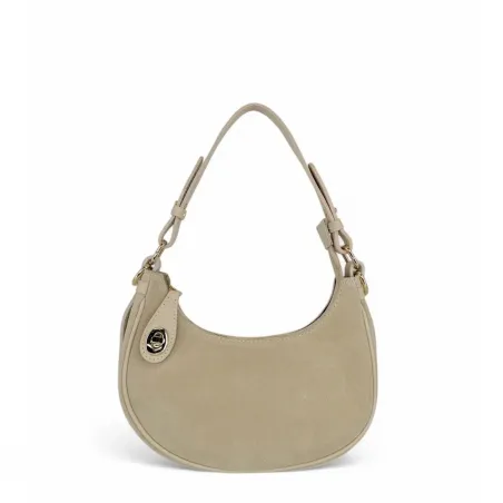 sac à main en cuir italien pur vachette taupe clair pour femme tendance