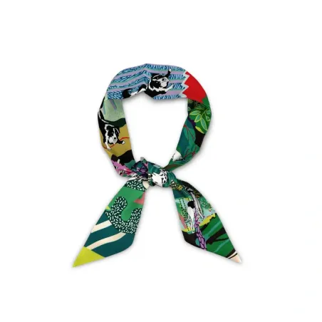 foulard femme imprimé vert en tissu de qualité