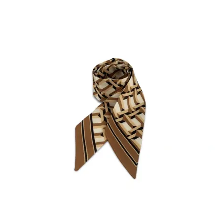 foulard tendance femme en satin à motifs marron