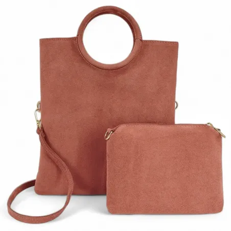 Sacs à Main Femme | Sac pochette en cuir nubuck CHARLOTTE